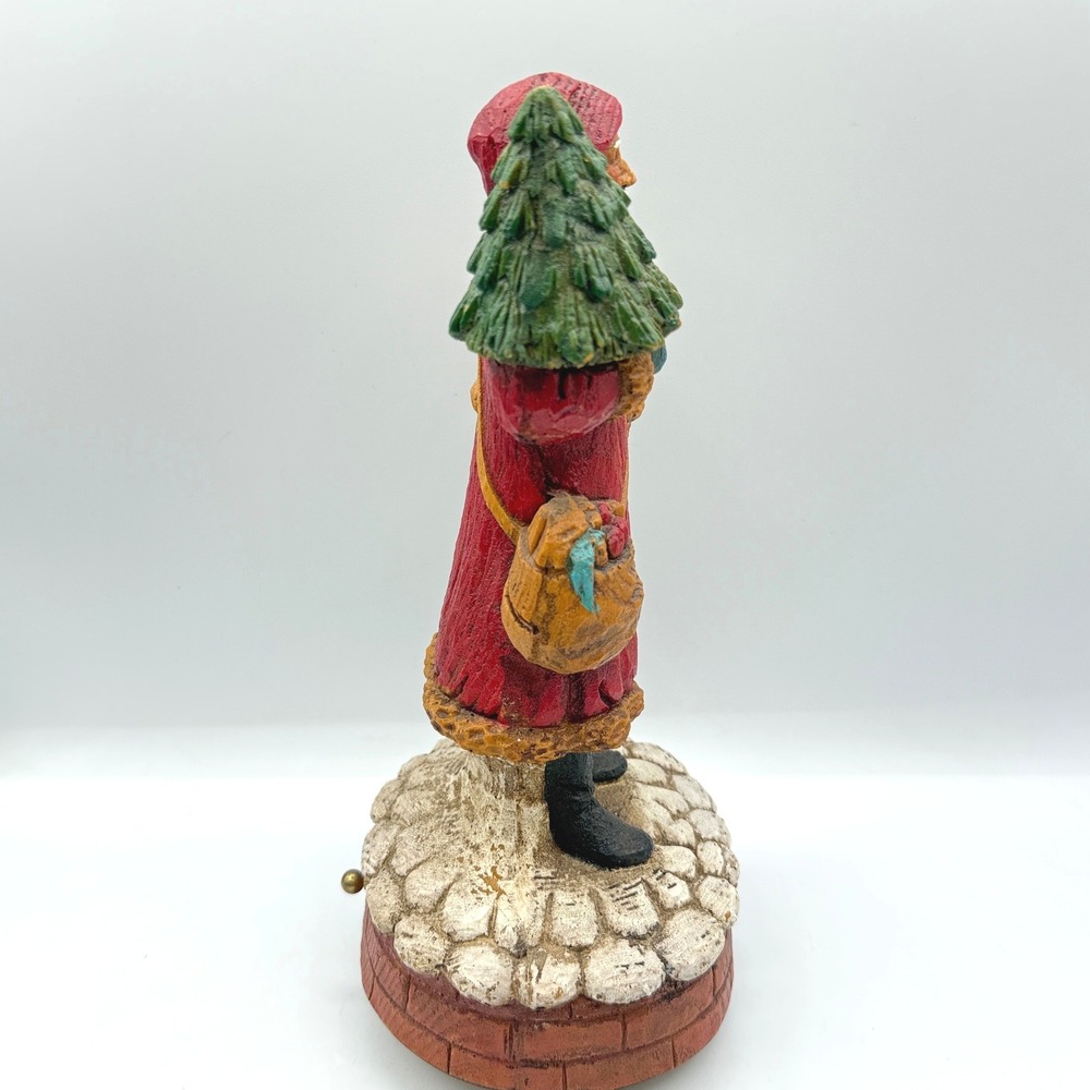 Enesco Musical Figurine Old World Santa 12in Red 1987 Vtg Christmas Victorian - Picture 7 of 16